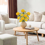 Yellow Ranunculus Artificial Flowers Bouquets Set of 5 25.9'' Long Stems