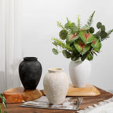 2PCS Ceramic Flowers Vase for Home Decor - Black
