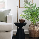Artificial Palm Silk Tree Plant 4ft Fake Tropical Bonsai Plants 48 Inch with Black Plastic Pot