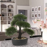 Artificial Bonsai Tree Juniper Faux Plants Potted Indoor with Ceramic Pots