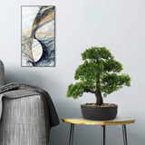 Artificial Bonsai Tree Juniper Potted Indoor Decor with Ceramic Pots