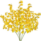 Orchids Artificial Flowers 6 Bunches Fake Silk Flowers for Decoration