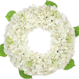 Artificial White Hydrangea Flower Wreath for Door Decor - 20"