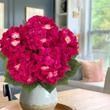 Rose Red Hydrangea Artificial Flowers Large Artificial Hydrangeas Silk Flowers for Home