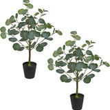 19.7'' Artificial Eucalyptus Plant Potted for Home Decor - 2pcs