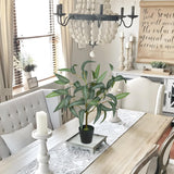 20'' Artificial Eucalyptus Willow Leaves Plant Potted in Black Pot - 2pack
