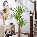 5.5ft Artificial Agave Tree Plant Fake Tropical Potted with 3 Heads - 2pcs