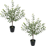 22'' Artificial Eucalyptus Plant Potted for Home Decor - 2pcs