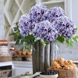 26" Artificial Purple Hydrangea Flowers -  6PCS
