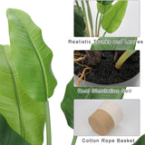 2pcs Large Artificial Bird of Paradise Plant in Pot 30" Fake Palm Tropical Ferns Potted Plants