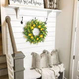 Artificial Lemon Greenery Wreaths with Wildflowers - 20"