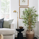 Artificial Bamboo Silk Tree Large Fake Floor Plants Potted - 4ft