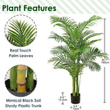 Artificial Areca Palm Plant 4.5 Feet Fake Palm Tree with 15 Trunks Real Touch Leaves