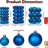 2.36" Christmas Ball Ornaments Blue 30 Pcs Small Shatterproof Christmas Tree Decorations Xmas Tree Christmas Ornaments Balls