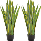 28" Artificial Snake Plant Potted Faux Sansevieria Plants - 2Pcs