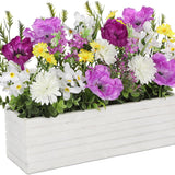 Artificial Wildflowers Flowers Mixed Daisy Bellflowers in Wooded Pot
