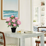 Pink Fake Peonies Artificial Flowers Potted for Home Decor