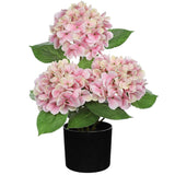 Artificial Hydrangea Silk Flowers Potted for Home Decor -  Pink