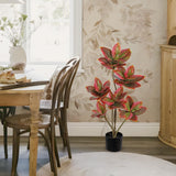 Artificial Agave Plant Fake Tropical Yucca Palm Tree with Red Leaves - 2.95ft