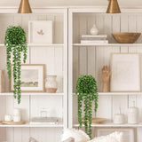 Artificial Hanging Plants Fake Hanging Plant 21" Long String of Pearls Plants