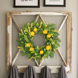 Artificial Lemon Greenery Wreaths with Wildflowers - 20"