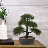 Artificial Bonsai Tree Juniper Faux Plants Potted Indoor with Ceramic Pots
