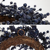 20" Christmas Wreath for Front Door Artificial Blue Holly Berry Wreath for Christmas
