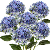 26" Artificial Blue Hydrangea Flowers -  6PCS
