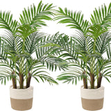 Artificial Palm Silk Tree Plant Tropical Bonsai Plants - 2.5ft, 2 Pack