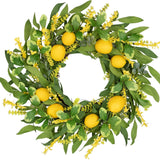 Artificial Lemon Greenery Wreaths with Wildflowers - 20"