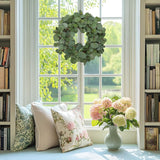 20'' Faux Eucalyptus Wreaths for Front Door, Year-Round Real Touch Silver Eucalyptus Artificial Wreath for Home Farmhouse Mantle Window Wall Decor