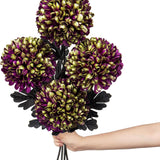 Autumn Purple Artificial Silk Chrysanthemum Bouquet Flowers
