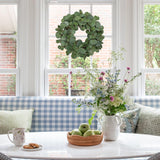 20'' Faux Eucalyptus Wreaths for Front Door, Year-Round Real Touch Silver Eucalyptus Artificial Wreath for Home Farmhouse Mantle Window Wall Decor