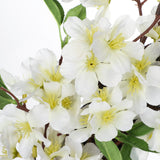 White Artificial Cherry Blossom Wreaths for Front Door - 20"