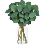 15.4" Artificial Eucalyptus with Faux Water in Glass Vase