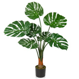3ft Artificial Monstera Plant Fake Palm Tropical Plant Potted - 26 Leaves