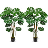 4ft Artificial Monstera Plant Fake Palm Tropical Plant Potted - 26 Leaves, 2PCS