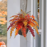Artificial Fall Boston Fern Hanging Plant with Black Baskets