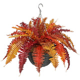 Fall Artificial Boston Fern Hanging Baskets Plant Potted