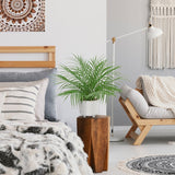 Artificial Palm Tree Tropical Potted Plant with White Ceramic Pots - 19"