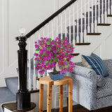 Purple Artificial Bougainvillea Flowers Tree Bonsai with a Blue Pot - 18.5"