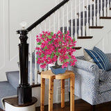 Red Artificial Bougainvillea Flowers Tree Bonsai with a Blue Pot - 18.5"