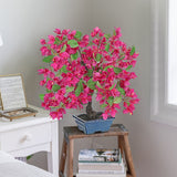 Red Artificial Bougainvillea Flowers Tree Bonsai with a Blue Pot - 18.5"