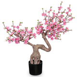 Pink Artificial Bougainvillea Flowers Tree Bonsai for Home Decor - 2.5Ft