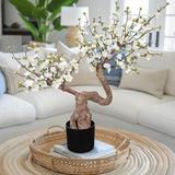 White Artificial Bougainvillea Flowers Tree Bonsai for Home Decor - 2.5Ft
