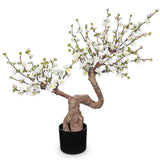 White Artificial Bougainvillea Flowers Tree Bonsai for Home Decor - 2.5Ft