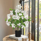 White Artificial Bougainvillea Flowers Trees Potted for Home Decor - 26.3”