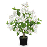 White Artificial Bougainvillea Flowers Trees Potted for Home Decor - 26.3”