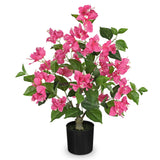 Red Artificial Bougainvillea Flowers Trees Potted for Home Decor - 26.3”