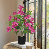 Purple Artificial Bougainvillea Flowers Trees Potted for Home Decor - 26.3”